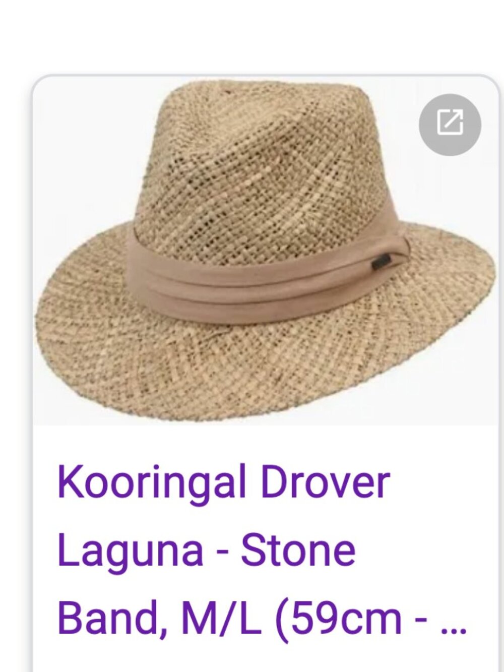 Kooringal Australia Laguna Drover Fedo (Mens or Womens) Like New - Size M/L 59cm